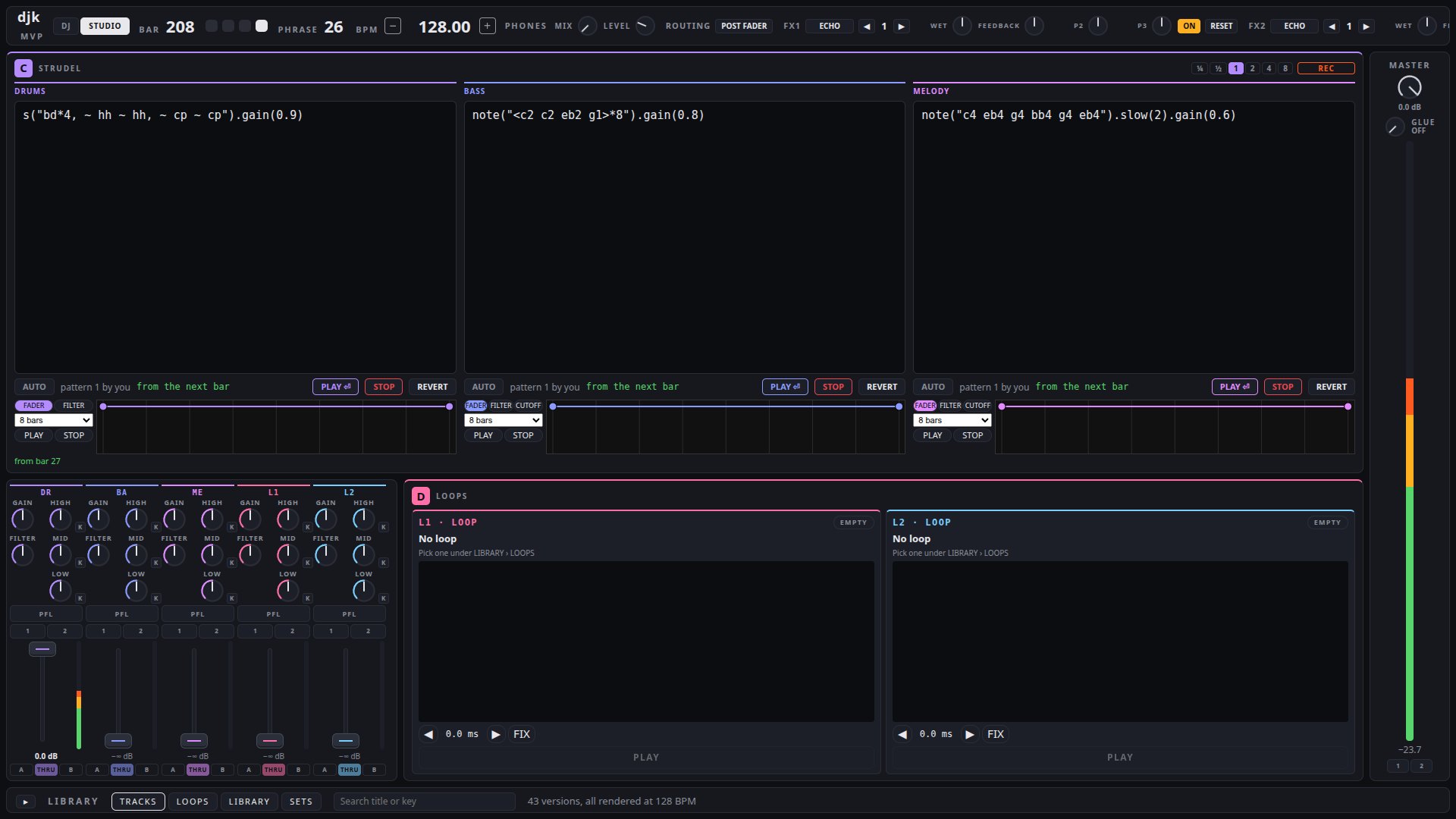 Studio view of cypher-dj